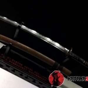 Japanese Wakizashi T10 Folded Clay Tempered Steel Kiriha Zukuri With Hadori Polish