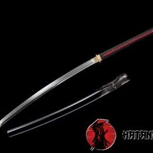 Samurai Nagamaki T10 Folded Clay Tempered Steel With Gloss Black Hardwood Saya