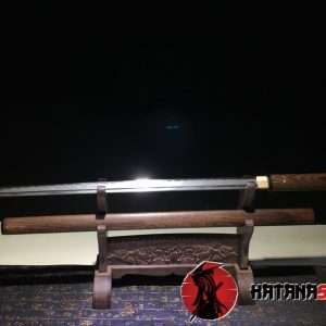 Shirasaya Katana T10 Folded Clay Tempered Steel With Hadori Polish And Rosewood Saya With Buffalo Horn